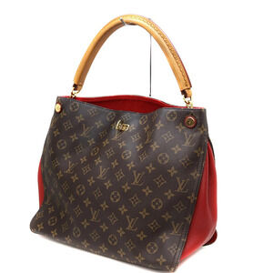 LOUIS VUITTON Gaia Tote Bag Monogram Canvas Brown Red